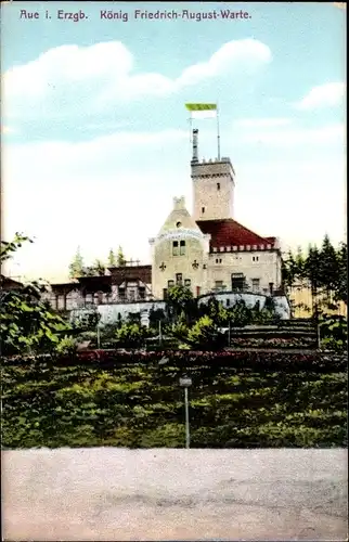 Ak Aue im Erzgebirge Sachsen, König Friedrich-August-Warte