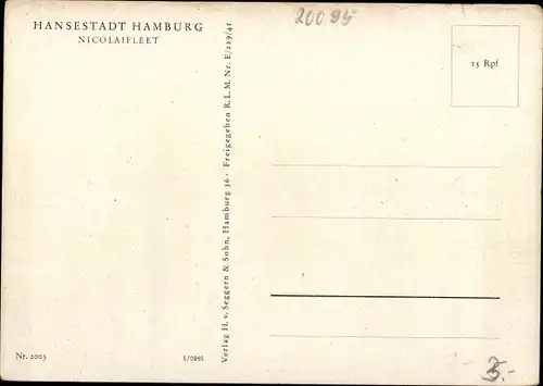 Künstler Ak Hamburg, Nikolaifleet