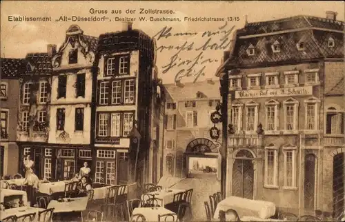 Ak Düsseldorf, Zollstrasse, Etablissement Alt Düsseldorf, W. Buschmann