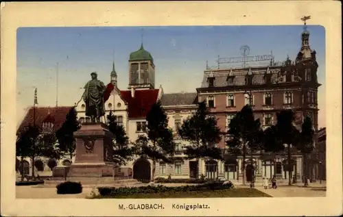 Ak Mönchengladbach im Ruhrgebiet, Königsplatz, Deutsches Haus, Bismarck Denkmal