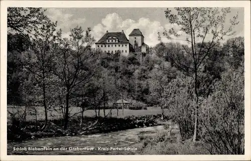 Ak Bieberstein Reinsberg in Sachsen, Schloss an der Grabentour, Kreis-Partei-Schule