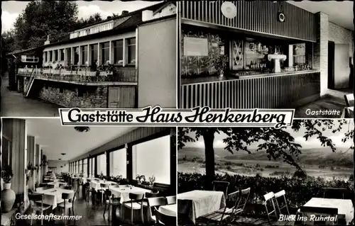 Ak Bochum Stiepel, Gaststätte Haus Henkenberg, Ruhrtal, Gesellschaftszimmer