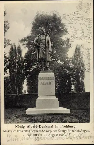 Ak Frohburg in Sachsen, König Albert Denkmal