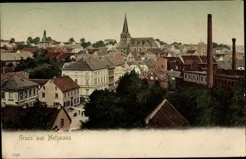 Ak Mettmann in Nordrhein Westfalen, Blick auf den Ort, Kirche