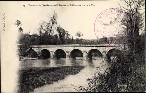 Ak Clécy Calvados, L'Orne au pont du Vey