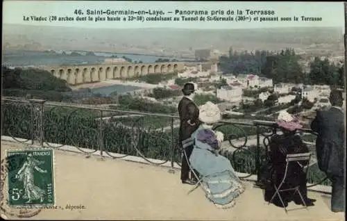 Ak Saint Germain en Laye Yvelines, Panorama prise de la Terrasse