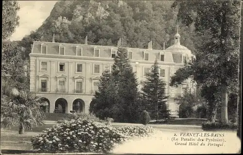 Ak Vernet les Bains Pyrénées Orientales, Grand Hotel du Portugal