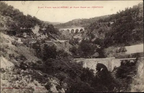 Ak Le Perthus Pyrénées Orientales, Pont Vieux des Alberes et Pont Neuf