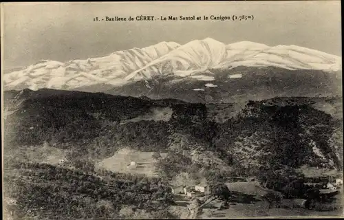 Ak Céret Pyrénées Orientales, Le Mas Santol et le Canigou