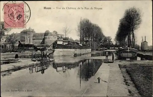 Ak Ham Somme, Vue du Chateau de la Rue de Noyon