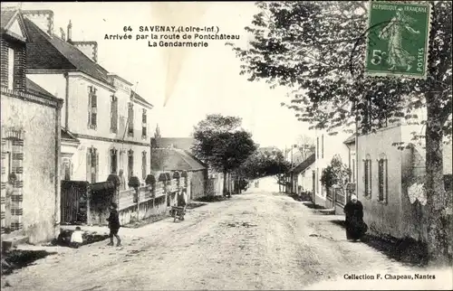 Ak Savenay Loire Atlantique, Arrivee par la route de Pontchateau, La Gendarmerie