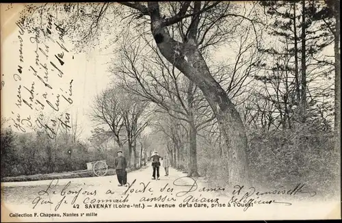 Ak Savenay Loire Atlantique, Avenue de la Gare, prise a l'Ouest