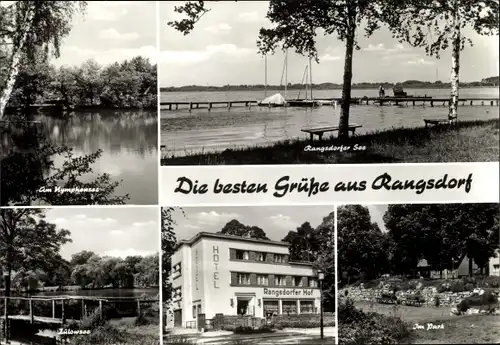 Ak Rangsdorf in Brandenburg, Hotel Rangsdorfer Hof, Seeblick, Parkpartie