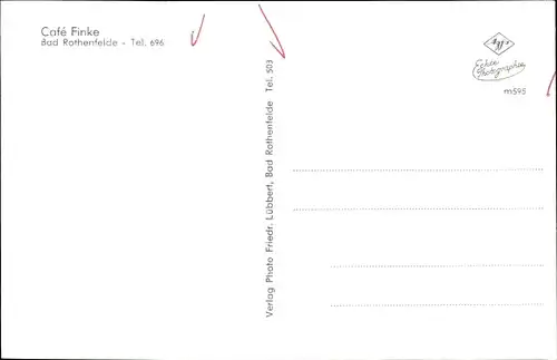 Ak Bad Rothenfelde am Teutoburger Wald, Cafe Finke, Innen