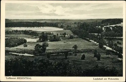 Ak Biesenthal in der Mark, Landschaft mit Wehrmühle