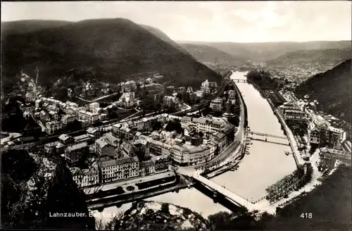 Ak Bad Ems an der Lahn, Fliegeraufnahme, Lahnzauber