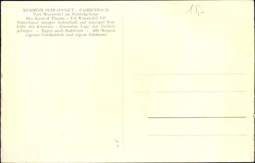 Ak Fahrenbach im Odenwald, Fliegeraufnahme, Kurheim Schlossgut