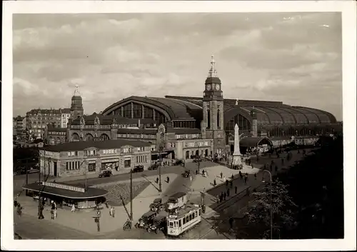 Ak Hamburg, Hauptbahnhof, Tram