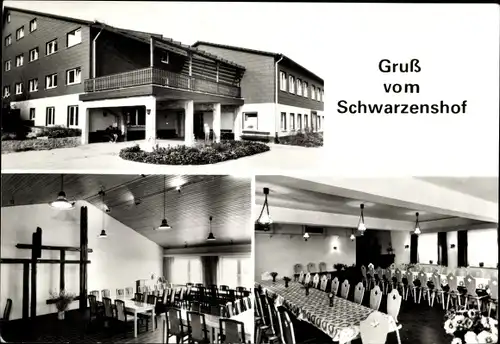 Ak Schaala Rudolstadt in Thüringen, Schwarzenhof, Aussen- und Innenansicht