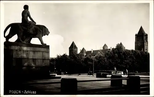 Foto Ak Poznań Posen, Schloss, Denkmal