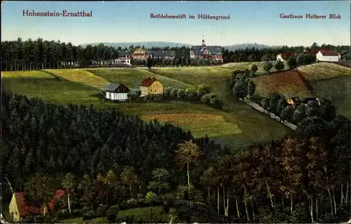 Ak Hohenstein Ernstthal Landkreis Zwickau, Bethlehemstift im Hüttengrund, Gasthaus Heiterer Blick