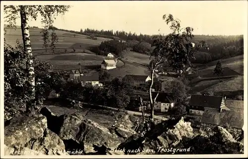 Foto Ak Rechenberg Bienenmühle Erzgebirge, Blick nach dem Trostgrund