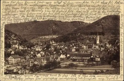 Ak Bad Urach in der Schwäbischen Alb, Panorama vom Ort