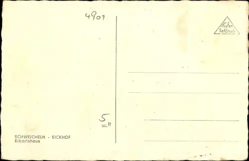 Ak Schweicheln Hiddenhausen im Kreis Herford, Eickhof, Eckartshaus, Außenansicht von der Straße