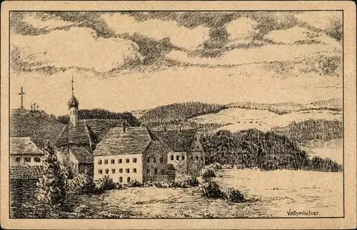 Künstler Ak Voithenleitner, Bischofsheim an der Rhön, Kloster Kreuzberg