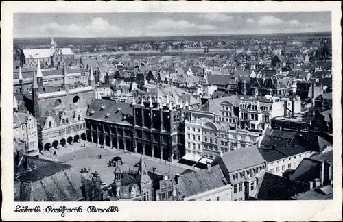 Ak Hansestadt Lübeck, Rathaus, Markt