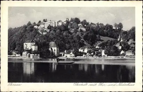 Ak Passau in Niederbayern, Ilzstadt mit Ober- und Niederhaus