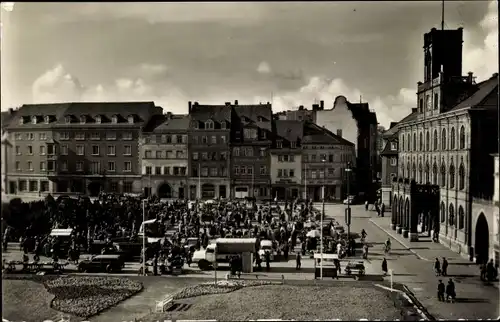 Ak Weimar in Thüringen, Stände und Händler auf dem Marktplatz, Hotel Elephant, Geschäft Reichmann