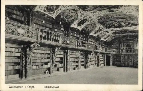 Ak Waldsassen in der Oberpfalz, Kloster, Bibliotheksaal