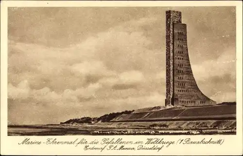 Ak Laboe Probstei Ostsee, Blick auf das Marine Ehrenmal, 1. Bauabschnitt