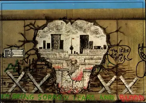Ak Berlin Kreuzberg, Kochstraße, Berliner Mauer, Graffity