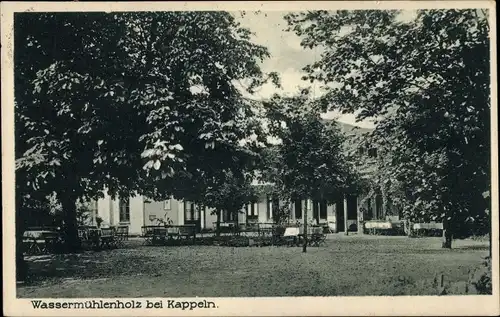 Ak Kappeln an der Schlei, Partie am Wassermühlenholz, Garten