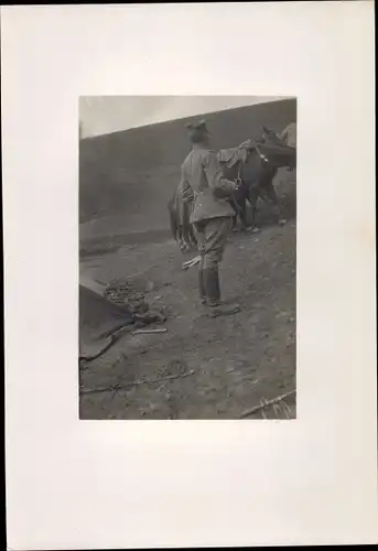 Foto Soldat in Uniform, Pferde