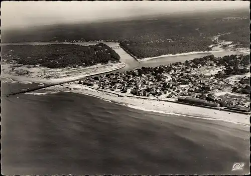 Ak Capbreton Landes, Fliegeraufnahme vom Ort