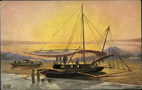 Künstler Ak Rave, Chr., Marine Galerie 56, Passagierboot Manilla Cavit, Philippinen, 19. Jahrhundert