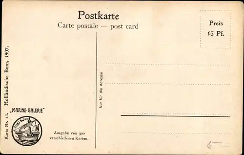 Künstler Ak Rave, Chr., Marine Galerie 43, Holländische Bom, 1907, Windmühlen