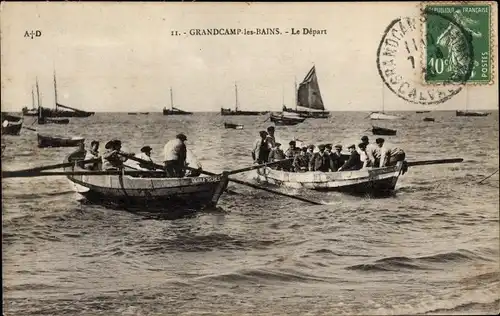 Ak Grandcamp les Bains Calvados, Le Depart