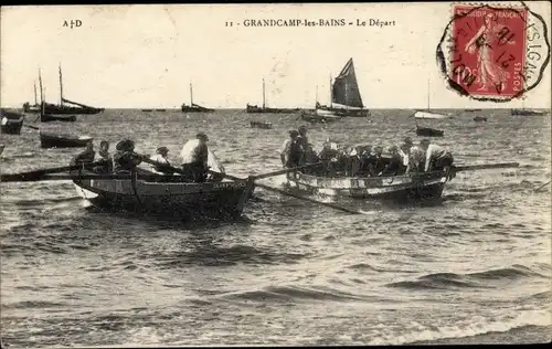 Ak Grandcamp les Bains Calvados, Le Depart