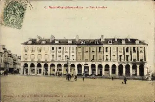 Ak Saint Germain en Laye Yvelines, Les Arcades