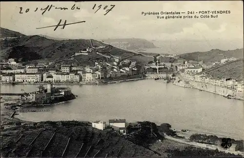 Ak Port Vendres Pyrénées Orientales, Vue generale prise du Cote Sud