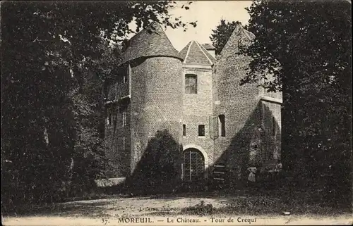 Ak Moreuil Somme, Le Chateau, Tour de Crequi