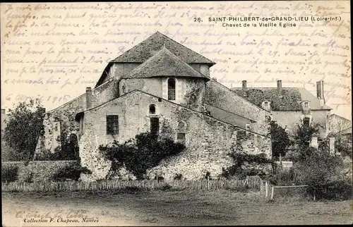 Ak Saint Philbert de Grand Lieu Loire Atlantique, Chevet de la Vieille Eglise
