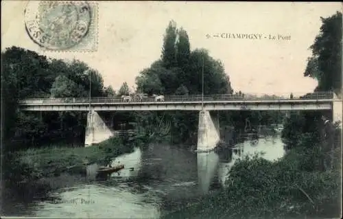 Ak Champigny sur Marne Val de Marne, Le Pont