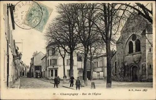 Ak Champigny sur Marne Val de Marne, Rue de l'Eglise