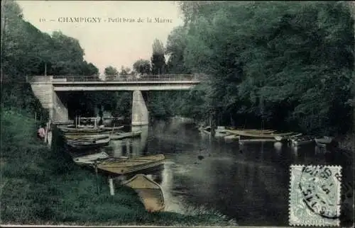 Ak Champigny sur Marne Val de Marne, Petit bras de la Marne