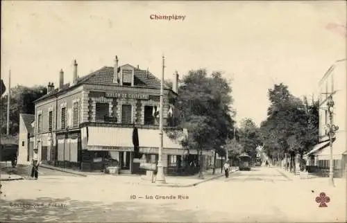 Ak Champigny sur Marne Val de Marne, La Grande Rue